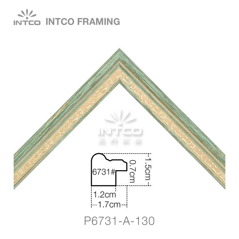 P6731-A-130 PS patina photo frame moulding corner sample