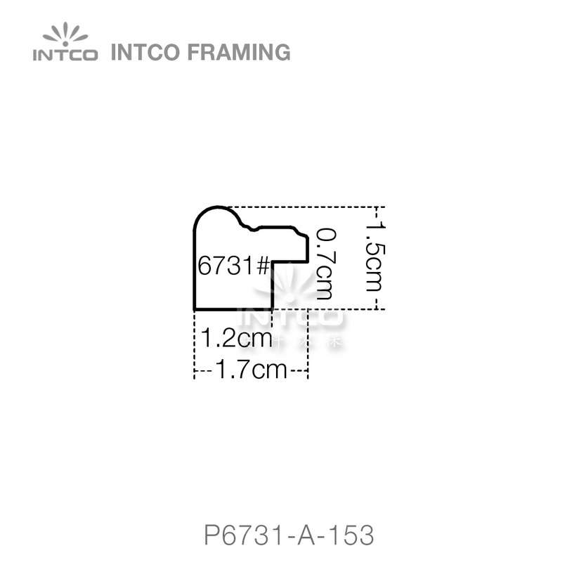 P6731 series PS patina photo frame moulding profile