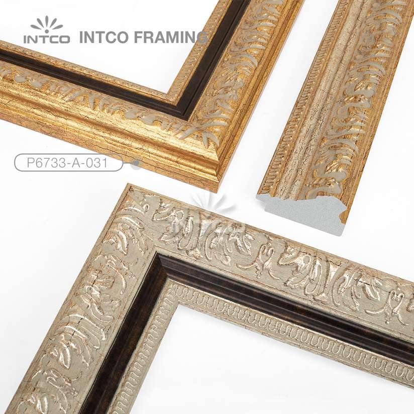 P6733 series PS patina picture frame mouldings