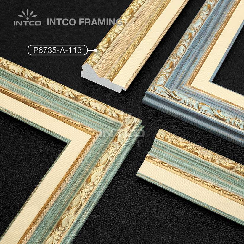 P6735 series PS patina picture frame mouldings