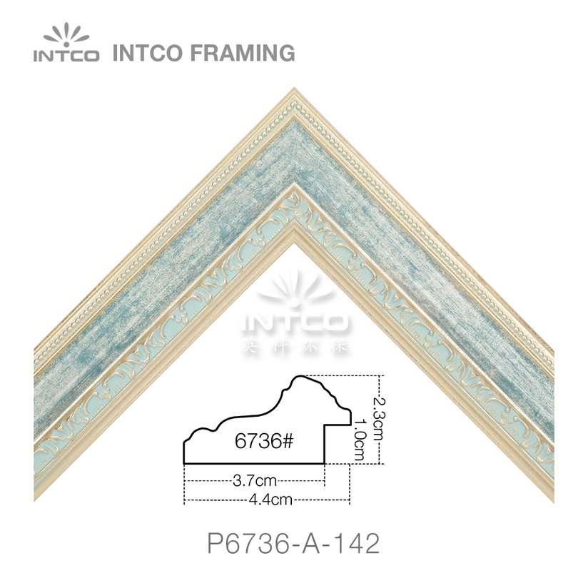 P6736-A-142 PS patina picture frame moulding corner sample
