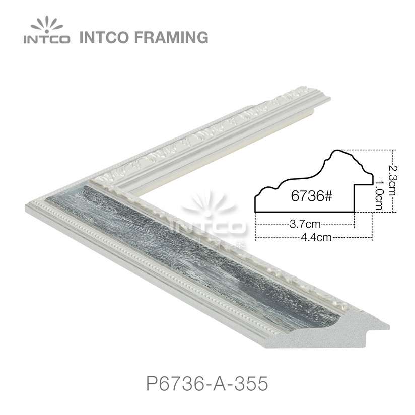 P6736-A-355 PS patina picture frame moulding drawing
