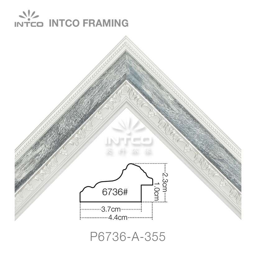 P6736-A-355 PS patina picture frame moulding corner sample