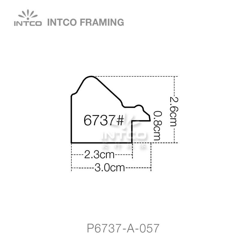 P6737 series PS patina picture frame moulding profile
