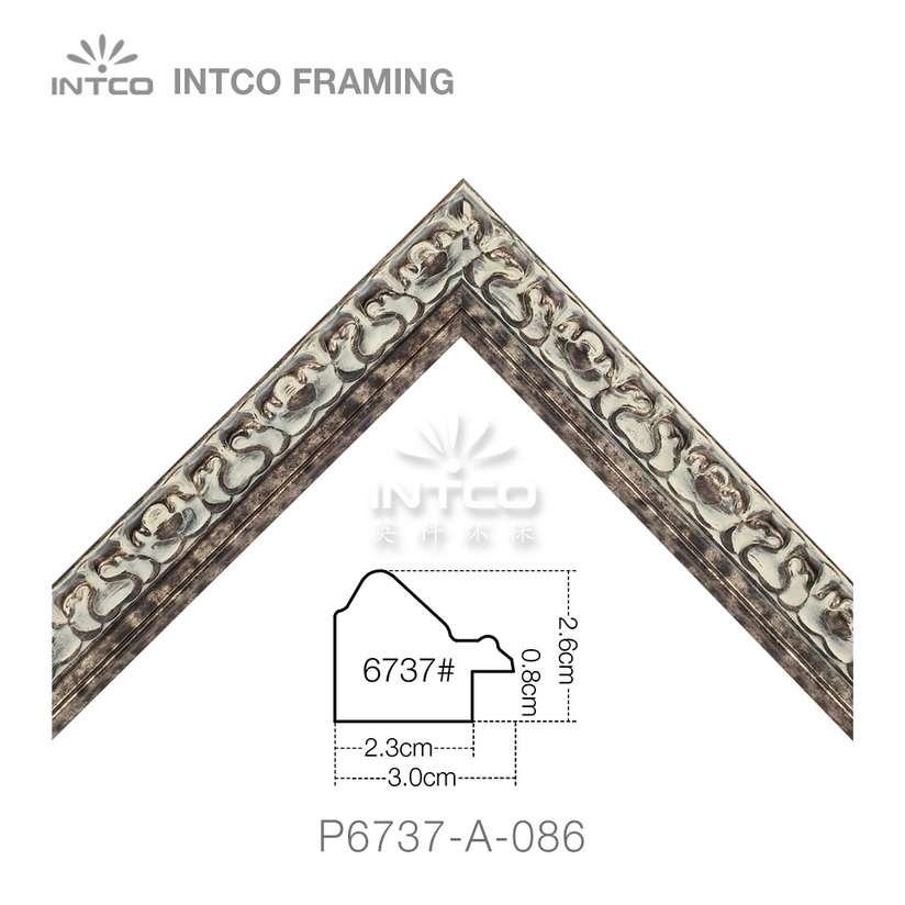 P6737-A-086 PS patina picture frame moulding corner sample