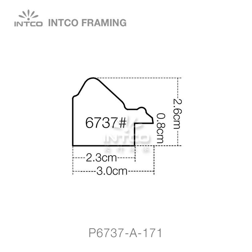 P6737 series PS patina picture frame moulding profile