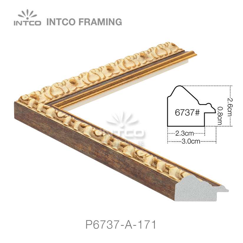 P6737-A-171 PS patina picture frame moulding drawing