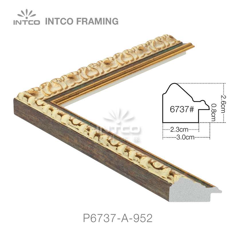 P6737-A-952 PS patina picture frame moulding drawing