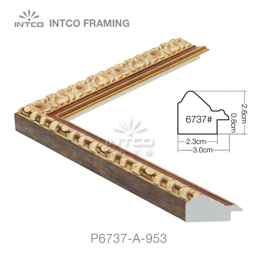 P6737-A-953 PS patina picture frame moulding drawing