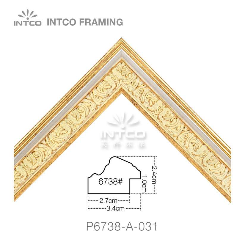 P6738-A-031 PS patina picture frame moulding corner sample