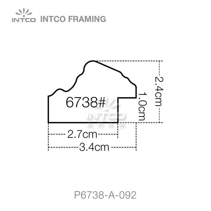 P6738 series PS patina picture frame moulding profile