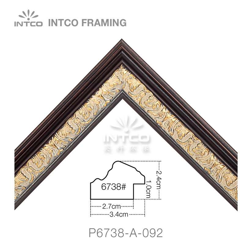 P6738-A-092 PS patina picture frame moulding corner sample