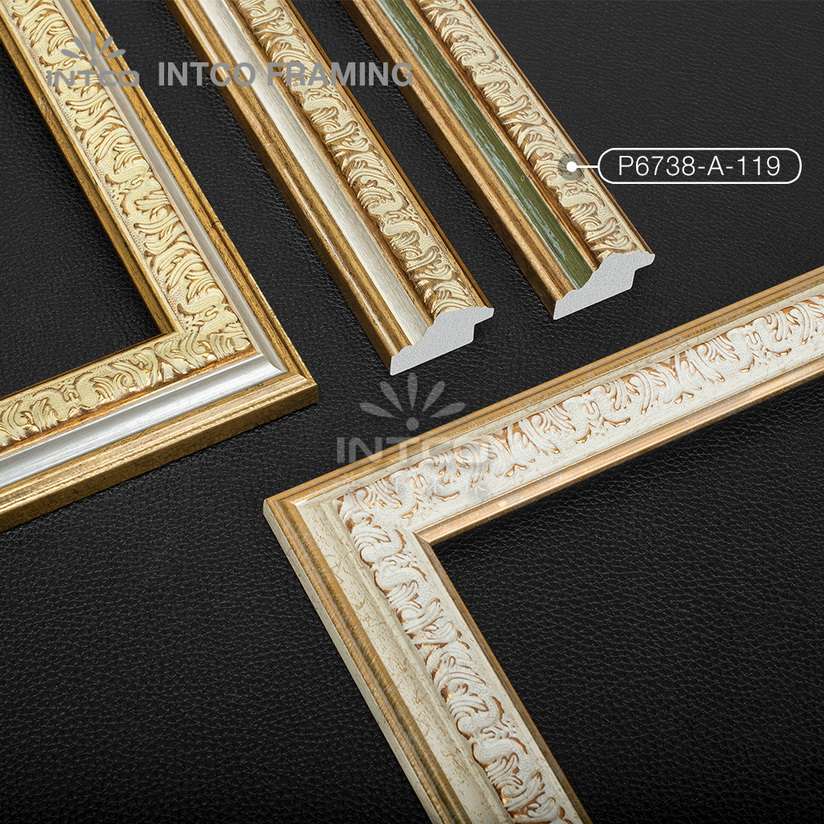 P6738 series PS patina picture frame mouldings