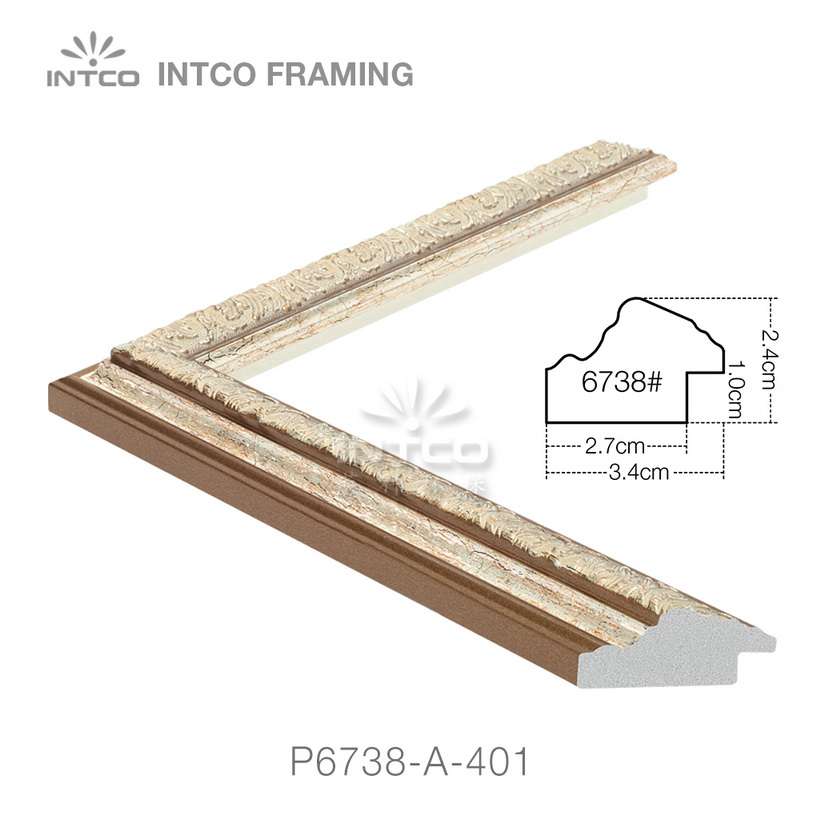 P6738-A-401 PS patina picture frame moulding drawing