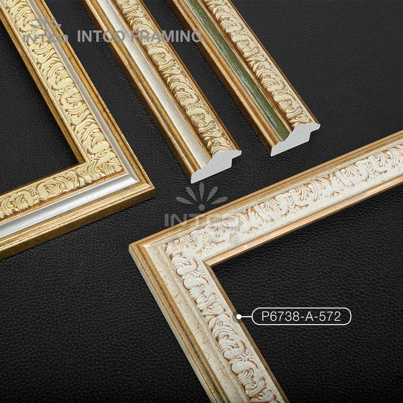 P6738 series PS patina picture frame mouldings