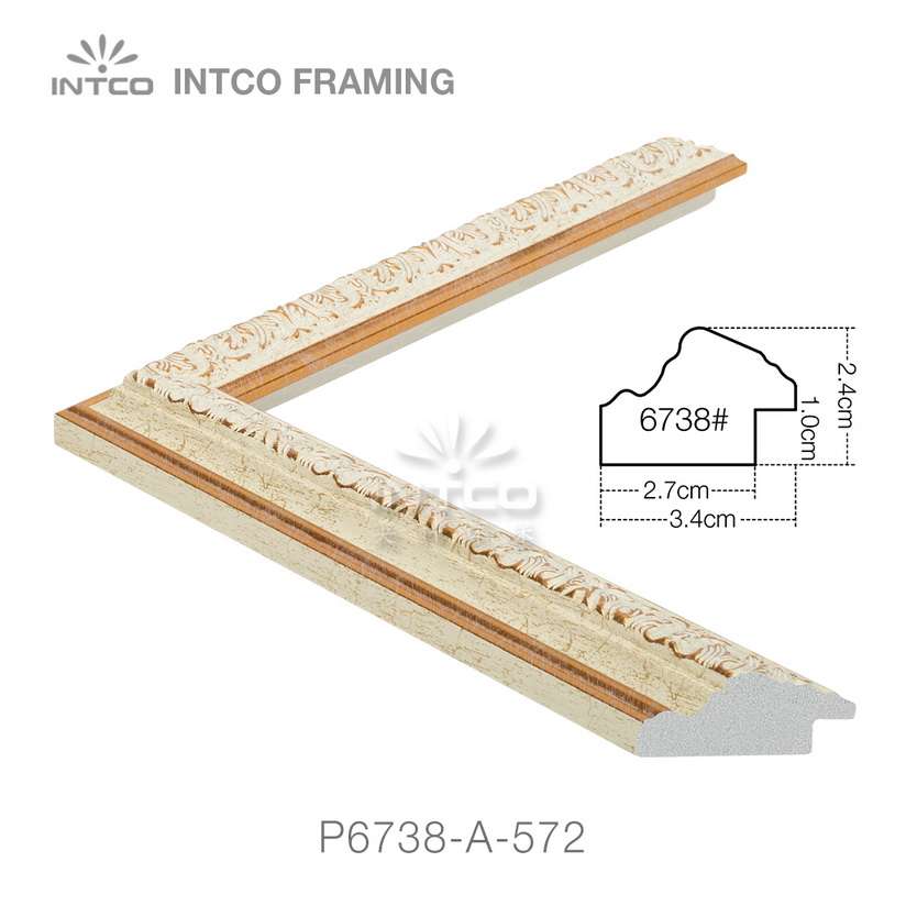 P6738-A-572 PS patina picture frame moulding drawing
