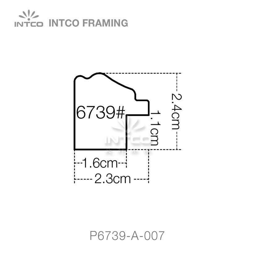 P6739 series PS Patina picture frame moulding profile