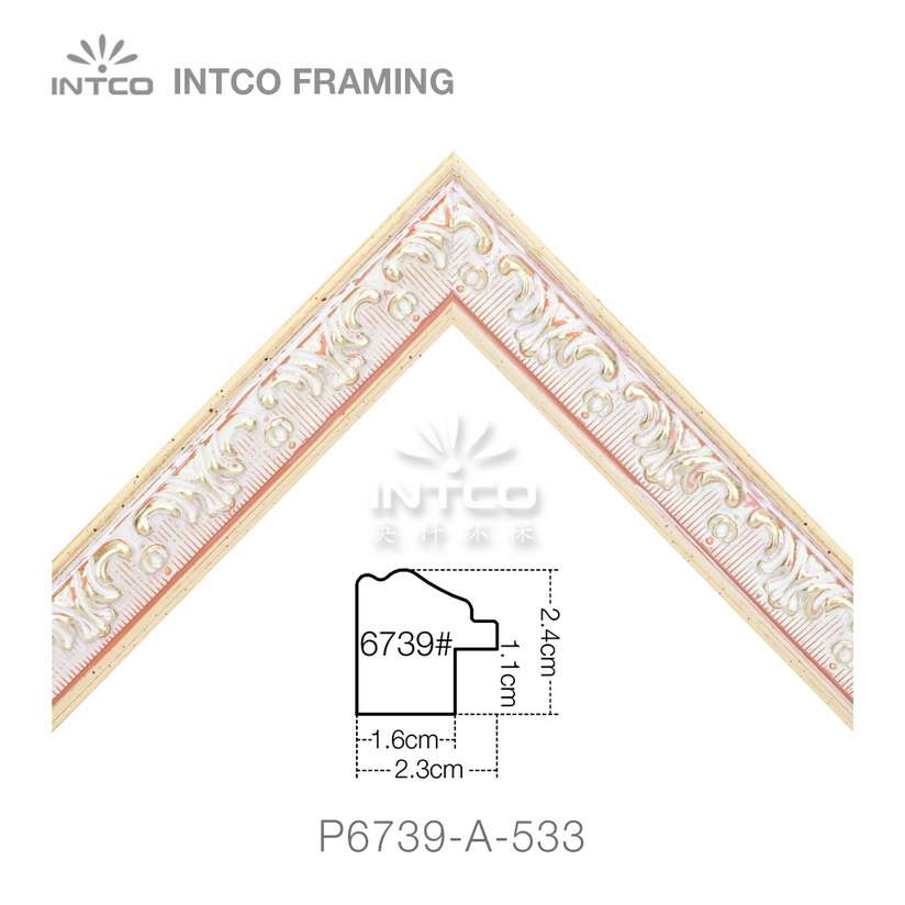 P6739-A-533 PS Patina picture frame moulding corner sample