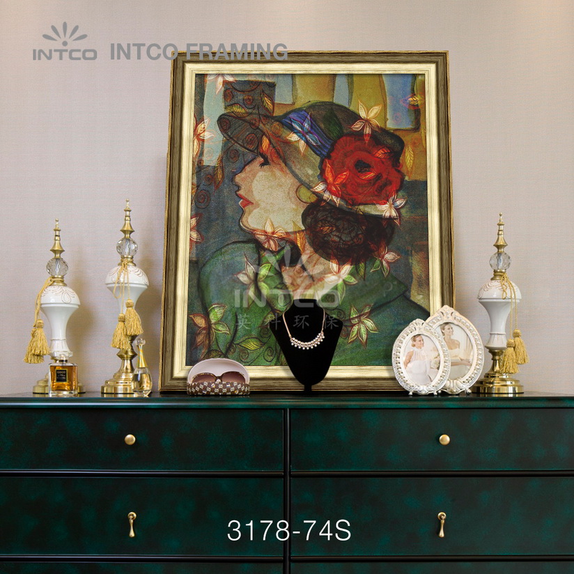 Modern gold picture frame moulding