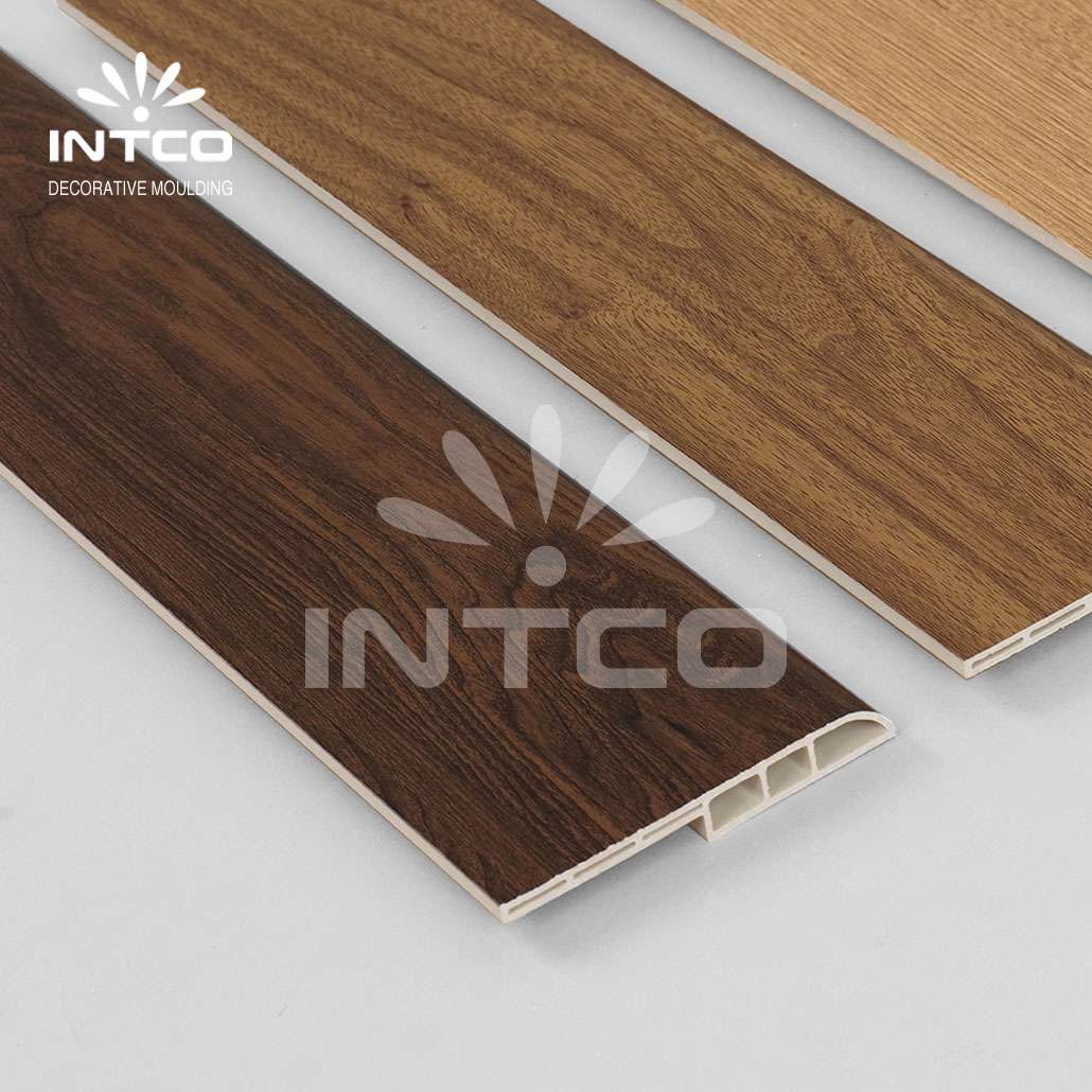 Wood-colored baseboard