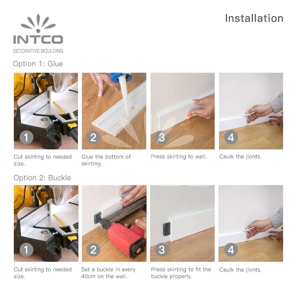 how to install the plastic skirting board
