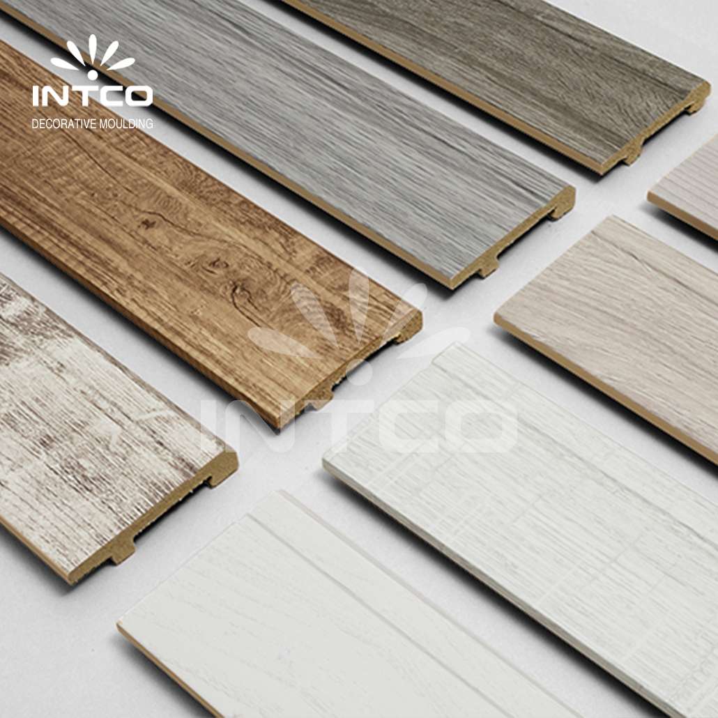 Wood-colored baseboard