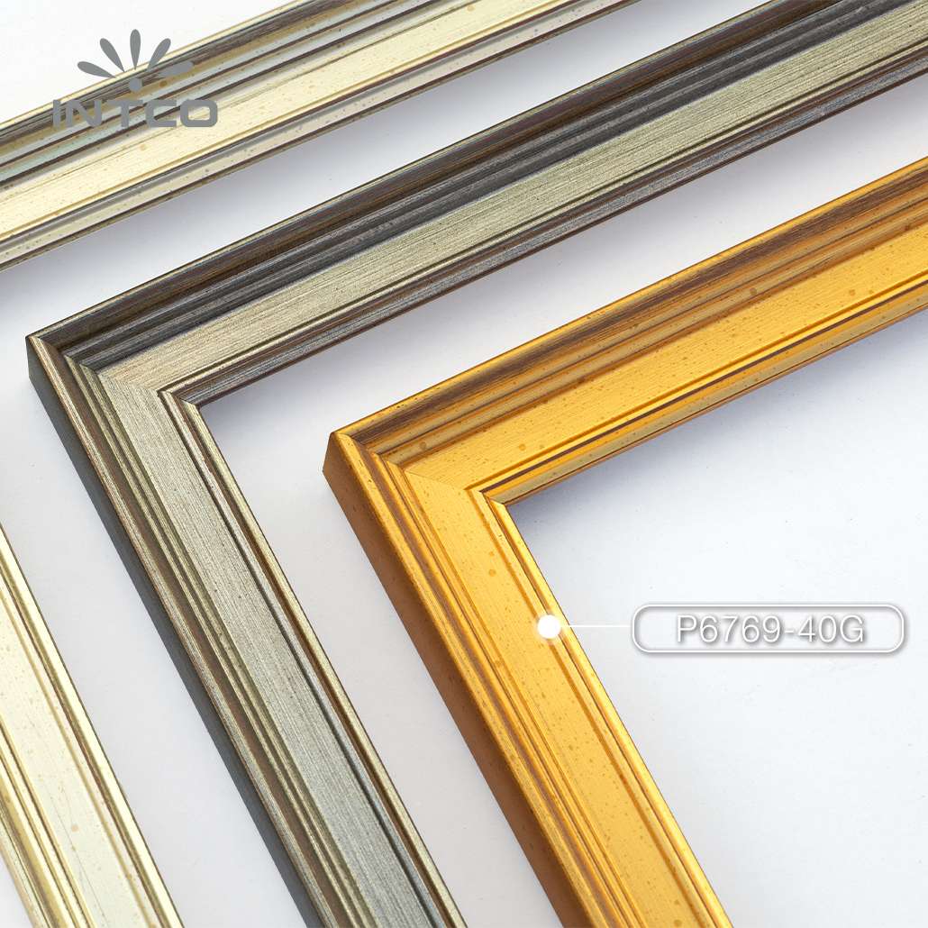Gold Picture Frame Moulding P676940G 1 3/16"W Modern Picture