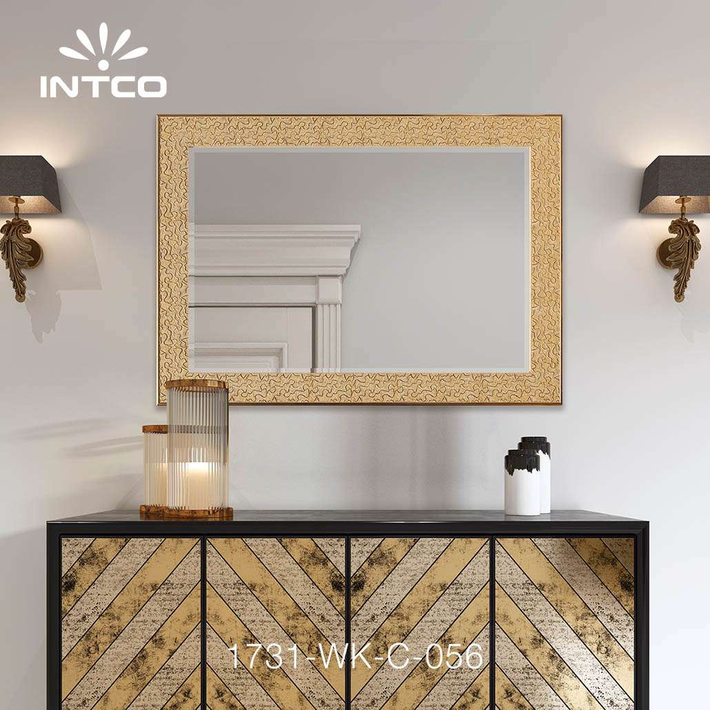 gold vintage embossed wall mirror ideas