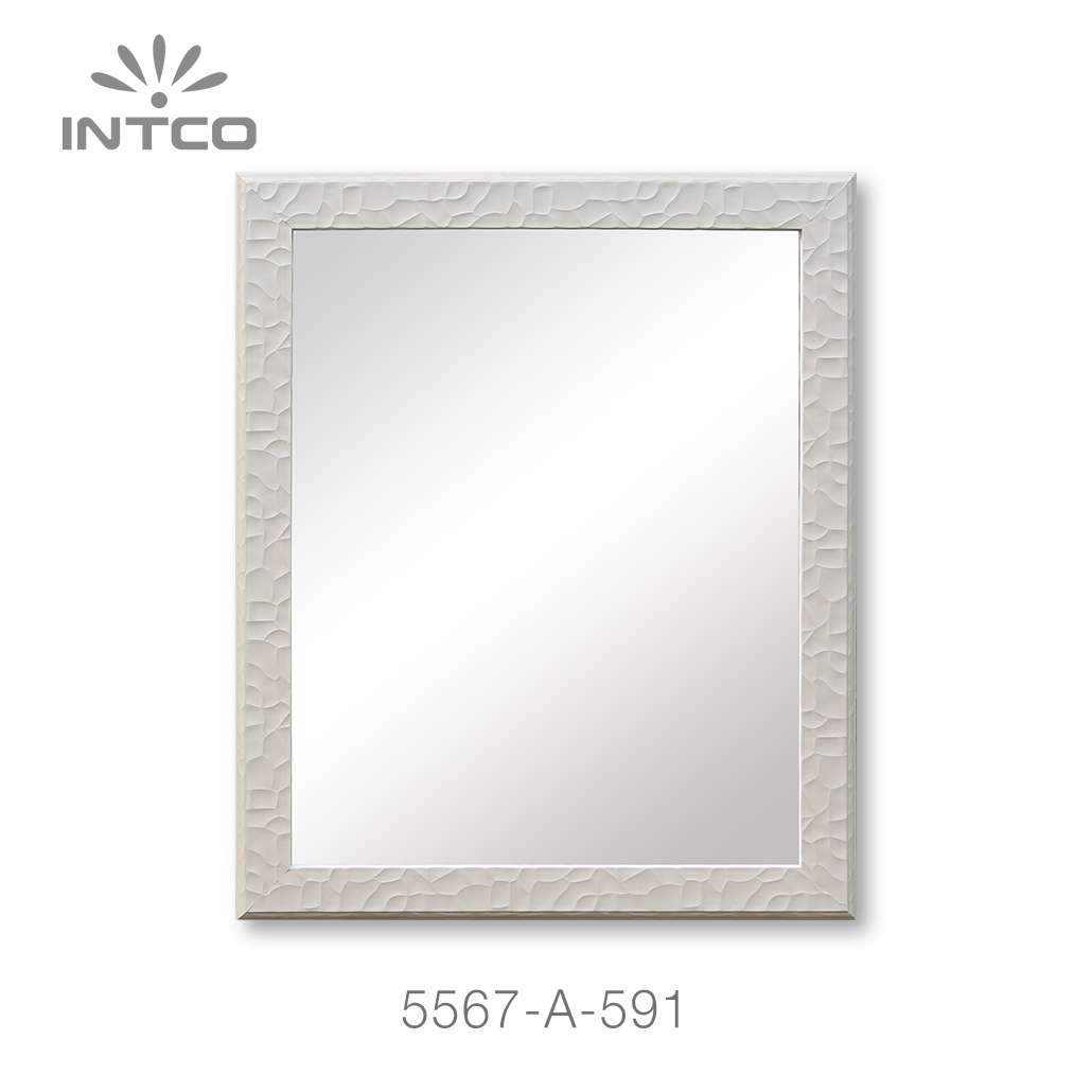 modern silver embossed wall mirror