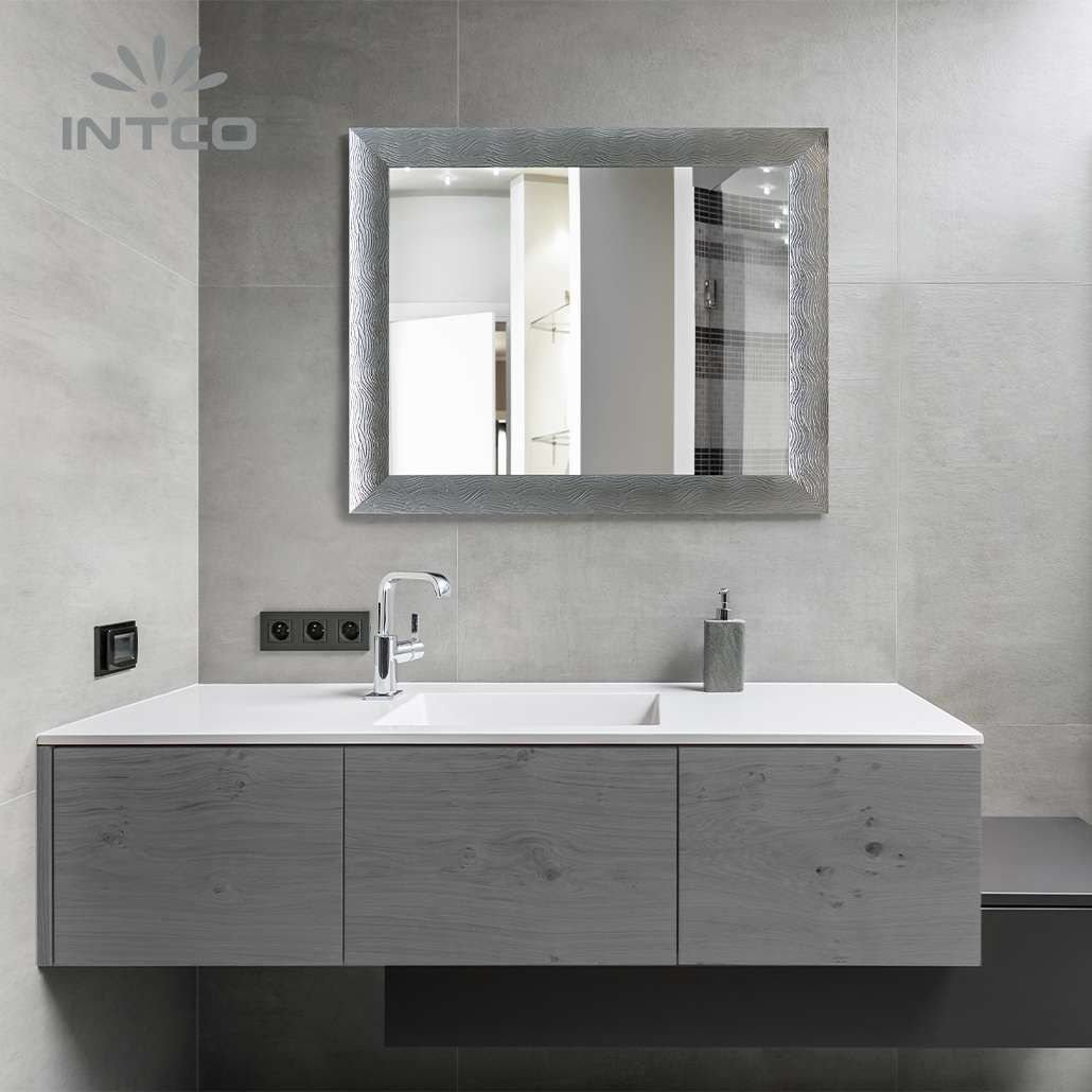 Intco silver vintage wall mirror can be perfectly used in bathroom