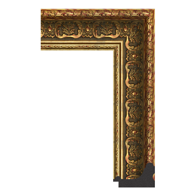 091-C-1082 — 9.08cm Gold PS Bilderrahmenleiste