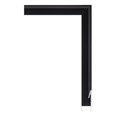 AL001-BB — 1.6cm Noir Aluminum Baguette d'Encadrement