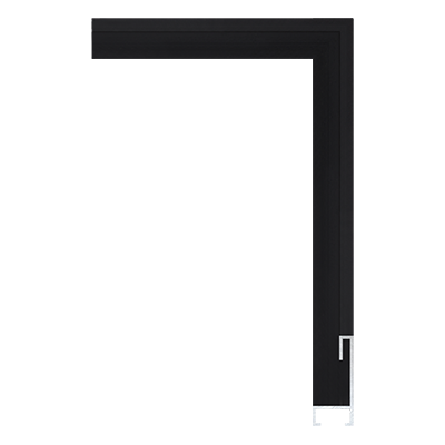 AL002-BB — 1.6cm Schwarz Aluminum Bilderrahmenleiste