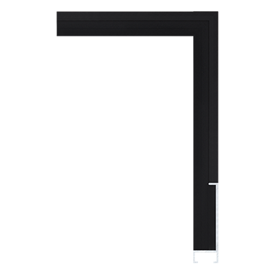 AL003-BB — 1.6cm Schwarz Aluminum Bilderrahmenleiste