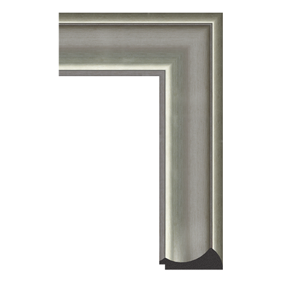 1653-S126Q — 10cm Silber PS Bilderrahmenleiste