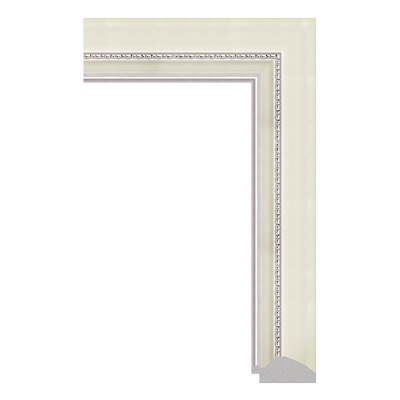 1773-00612 — 5.4cm Weiß PS Bilderrahmenleiste