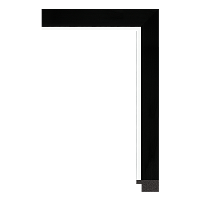 3037-A-06S — 3.1cm Schwarz PS Bilderrahmenleiste