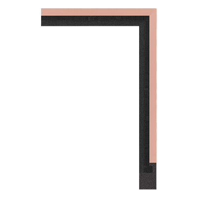 l shaped rose gold picture frame moulding