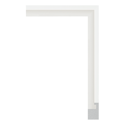 L shaped white modern picture frame moulding