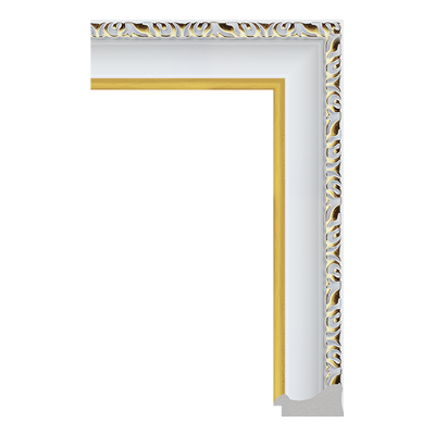 2844-A-1001G — 6.05cm Branco PS Moldura para Quadro