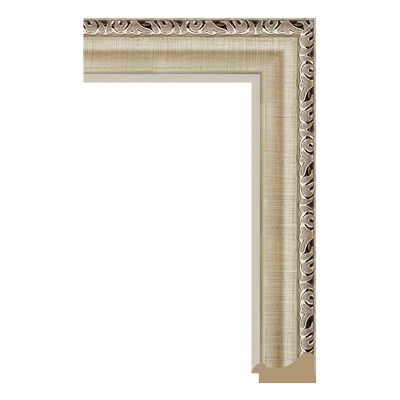 2844-A-344 — 6.05cm Prateado PS Moldura para Quadro