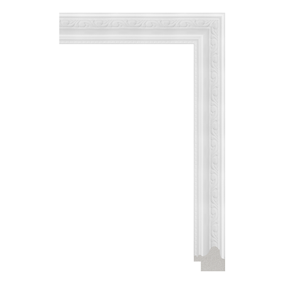 3081-B-W1 — 3.33cm Weiß PS Bilderrahmenleiste