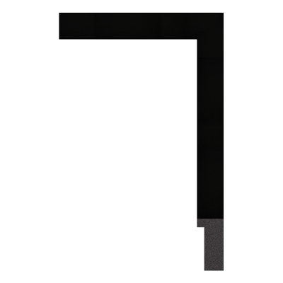 1184-06 — 2.5cm Schwarz PS Bilderrahmenleiste