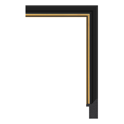 3611-274A — 2.5cm Noir PS Baguette d'Encadrement
