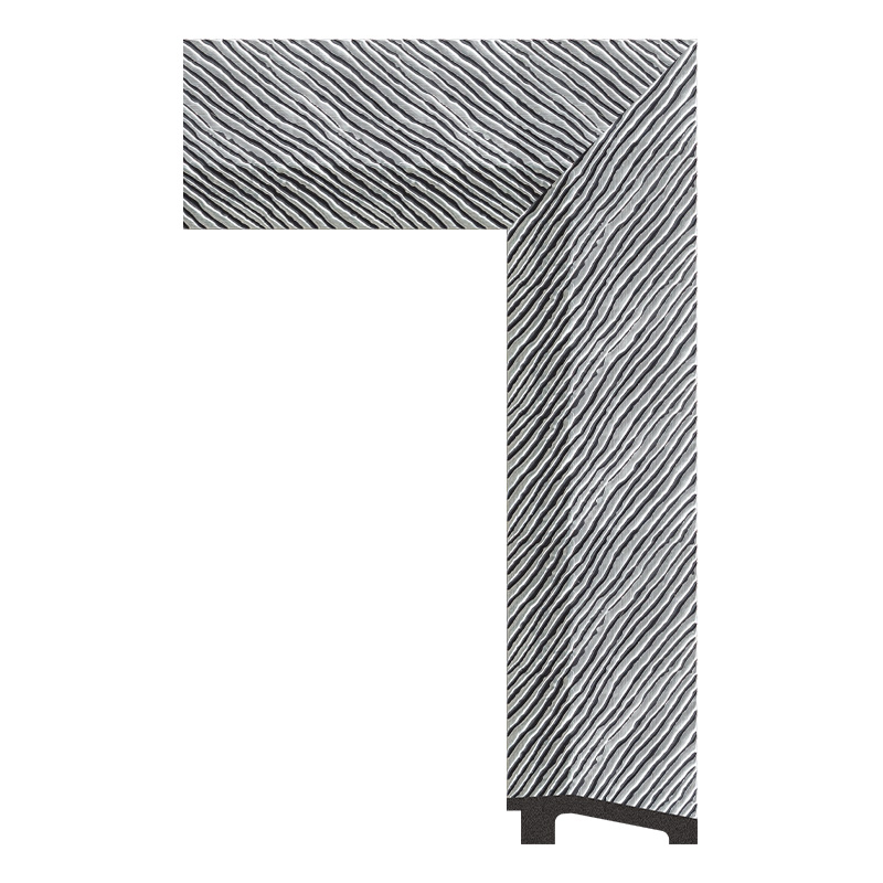 6611-WK-B-059SB — 8.8cm Prateado PS Moldura para Quadro
